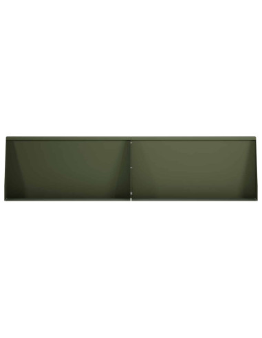 Muro di contenimento 4 pz 80 x 12 x 50 cm Acciaio Verde Oliva