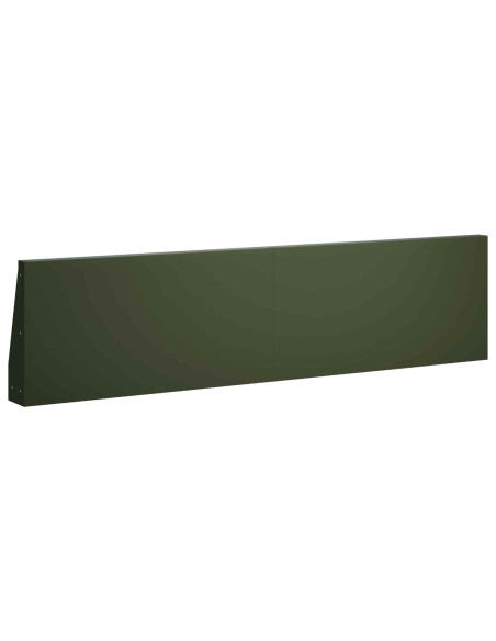 Muro di contenimento 4 pz 80 x 12 x 50 cm Acciaio Verde Oliva