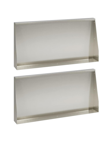 Muro di contenimento 2 pz 80 x 12 x 40 cm Acciaio Inox Argento