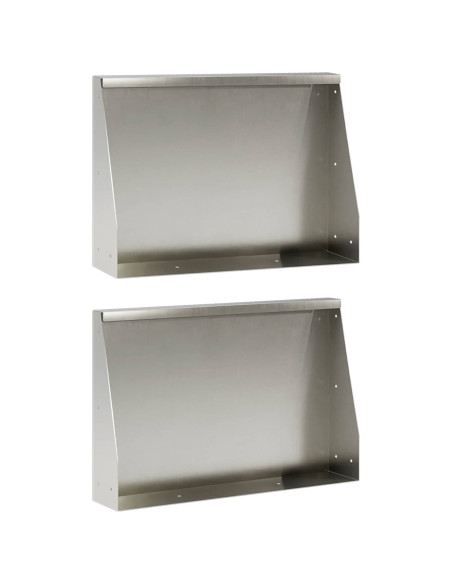 Muro di contenimento 2 pz 60 x 12 x 50 cm Acciaio Inox Argento