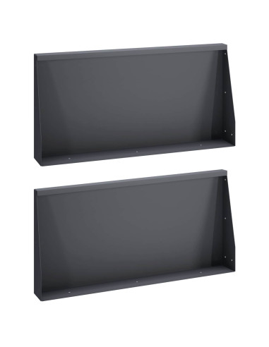 Muro di contenimento 2 pz 80 x 12 x 50 cm Acciaio Antracite