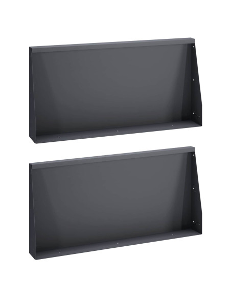 Muro di contenimento 2 pz 80 x 12 x 50 cm Acciaio Antracite