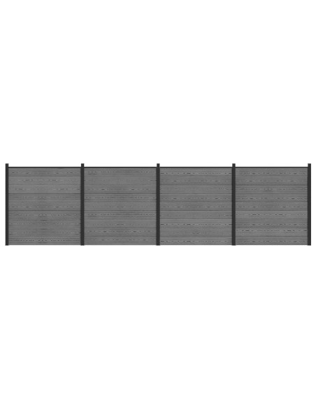 Set di Recinzione 699 x 186 cm WPC e Alluminio Grigio