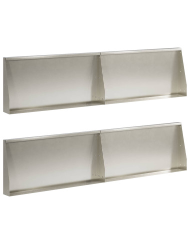 Muro di contenimento 4 pz 80 x 12 x 30 cm Acciaio Inox Argento