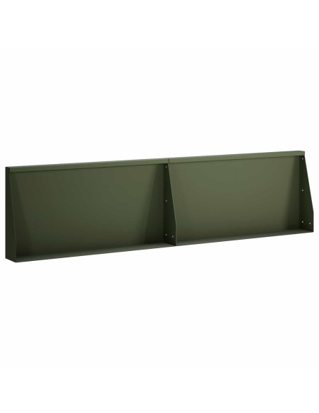 Muro di contenimento 2 pz 80 x 12 x 50 cm Acciaio Verde Oliva