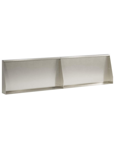 Muro di contenimento 2 pz 80 x 12 x 30 cm Acciaio Inox Argento