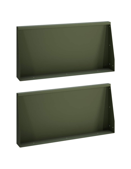 Muro di contenimento 2 pz 80 x 12 x 50 cm Acciaio Verde Oliva