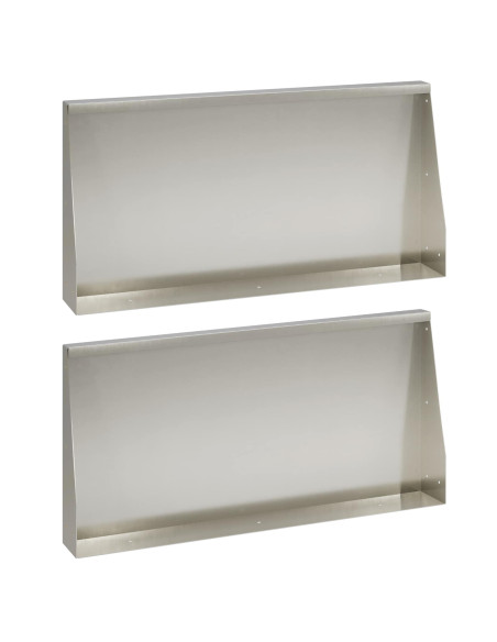 Muro di contenimento 2 pz 80 x 12 x 30 cm Acciaio Inox Argento