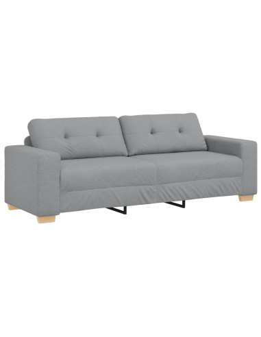 Divano 3 pcs Grigio chiaro 221 x 80 x 80 cm Tessuto misto lino