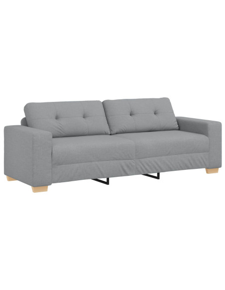 Divano 3 pcs Grigio chiaro 221 x 80 x 80 cm Tessuto misto lino