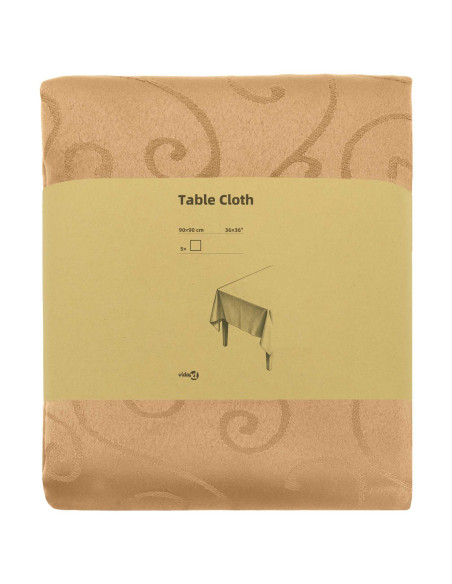 Tovaglia da Tavolo 5 pz Quadrato Beige 90 x 90 cm
