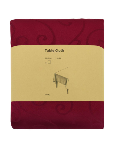 Tovaglia da Tavolo 5 pz Quadrato Rosso Vino 90 x 90 cm