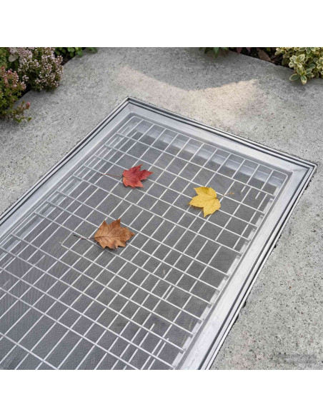 Copertura per pozzetto di luce con clip 2 pz 70 x 130 cm Grigio