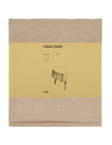 Tovaglia da Tavolo 5 pz Rotondo Beige Ø 140 cm