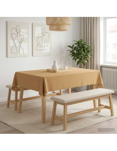 Tovaglia da Tavolo Rettangolare Beige 110 x 140 cm Poliestere