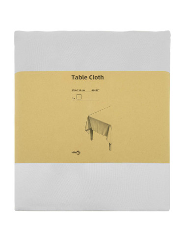 Tovaglia da Tavolo Quadrato Bianco 110 x 110 cm Poliestere