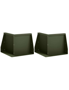 Muro di contenimento 2 pz 50 x 50 x 40 cm Acciaio Verde Oliva