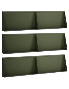 Muro di contenimento 6 pz 80 x 12 x 50 cm Acciaio Verde Oliva