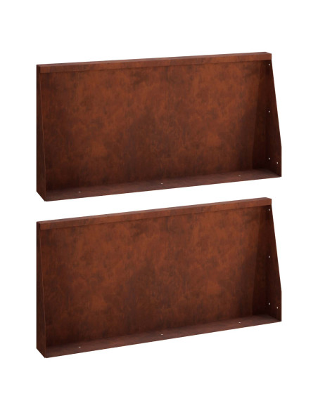 Muro di contenimento 2 pz 80 x 12 x 40 cm Acciaio Corten