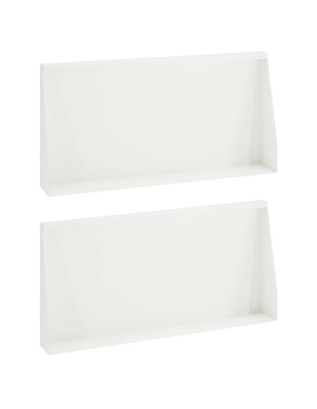 Muro di contenimento 2 pz 80 x 12 x 40 cm Acciaio Bianco