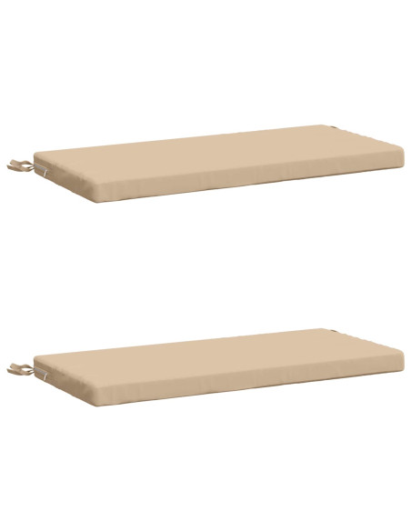 Cuscini per Panchina a 2 Pezzi SOEST 2 pz 100% Poliestere Crema