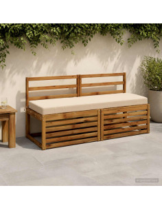 Cuscini per Panchina a 2 Pezzi SOEST 2 pz 100% Poliestere Crema