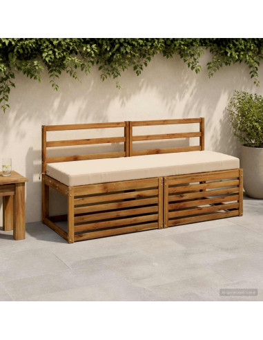 Cuscini per Panchina a 2 Pezzi SOEST 2 pz 100% Poliestere Crema