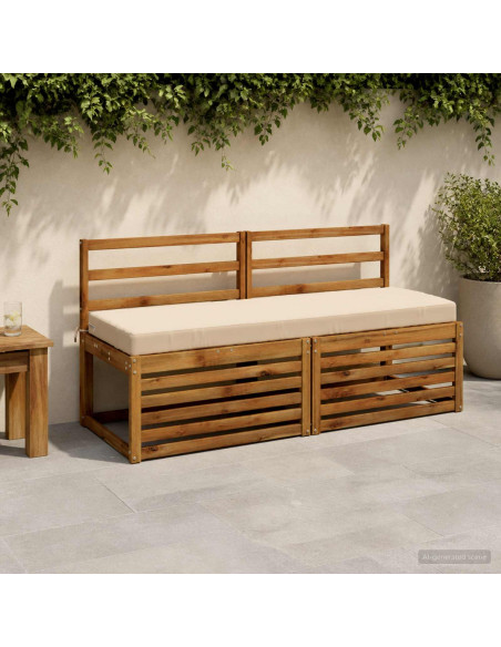 Cuscini per Panchina a 2 Pezzi SOEST 2 pz 100% Poliestere Crema