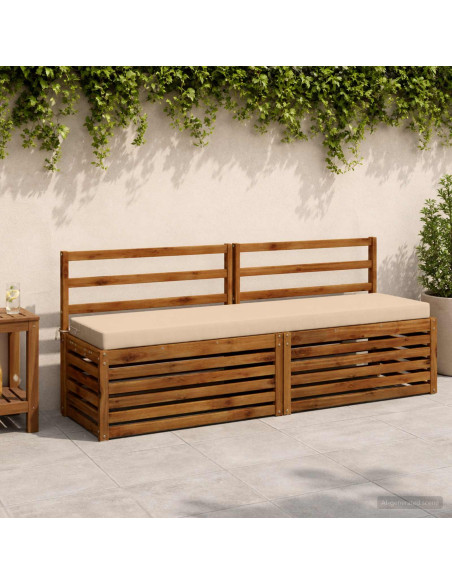 Cuscini per Panchina a 2 Pezzi SOEST 2 pz 100% Poliestere Crema