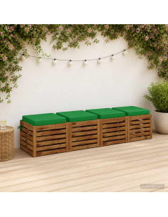 Cuscini per Sedia in 4 Pezzi SOEST 4 pz 100% Poliestere Verde