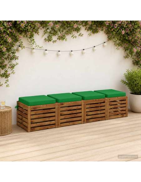 Cuscini per Sedia in 4 Pezzi SOEST 4 pz 100% Poliestere Verde
