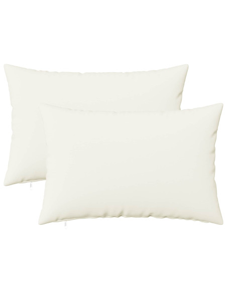 Cuscino con cuscino HEERLEN 2 pz Bianco Tessuto