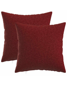 Cuscino con cuscino HEERLEN 2 pz Rosso Vino Tessuto