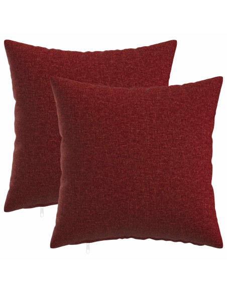 Cuscino con cuscino HEERLEN 2 pz Rosso Vino Tessuto