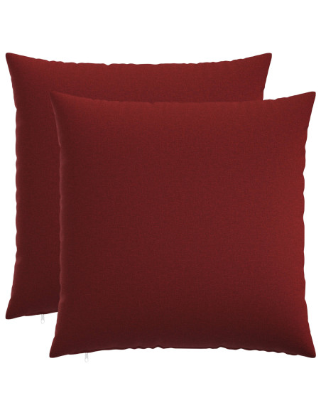 Cuscino con cuscino HEERLEN 2 pz Rosso Vino Tessuto