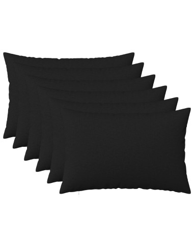 Cuscino con cuscino HEERLEN 6 pz Nero Tessuto