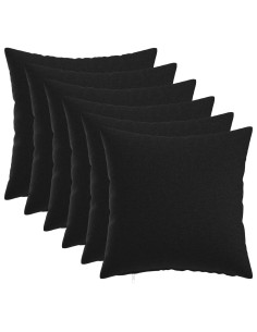 Cuscino con cuscino HEERLEN 6 pz Nero Tessuto