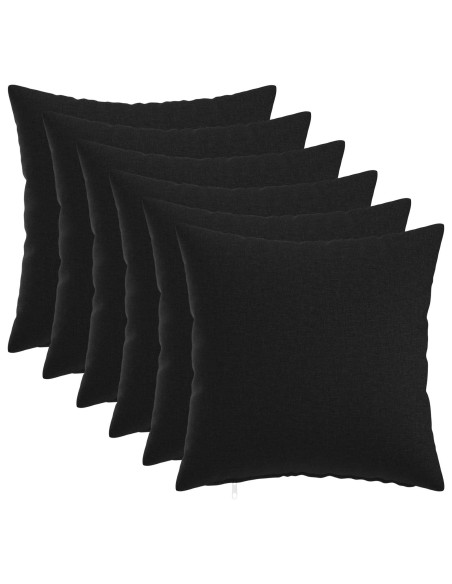 Cuscino con cuscino HEERLEN 6 pz Nero Tessuto