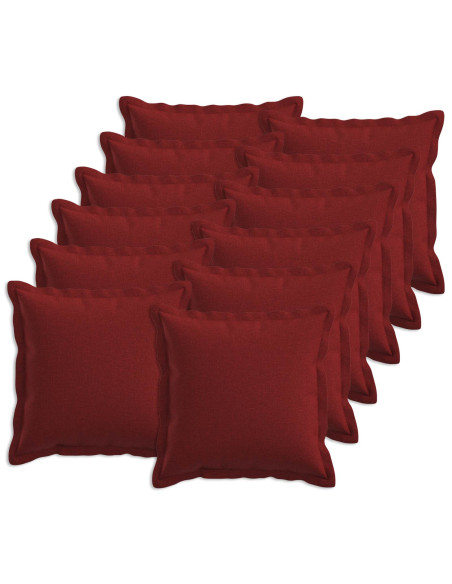 Cuscino con cuscino HOUTEN 12 pz Rosso Vino Lino