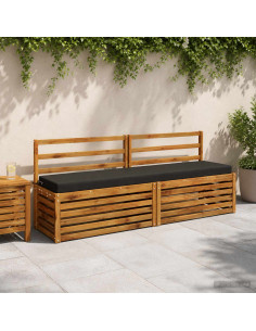 Cuscino per panchina SOEST 100% Poliestere Nero 170 x 40 x 8 cm