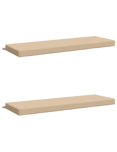 Cuscini per Panchina a 2 Pezzi SOEST 2 pz 100% Poliestere Crema
