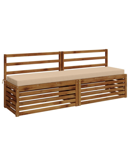 Cuscini per Panchina a 2 Pezzi SOEST 2 pz 100% Poliestere Crema