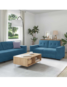 Divano 2 pcs Blu 221 x 80 x 80 cm Velluto