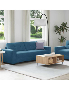 Divano 2 pcs Blu 221 x 80 x 80 cm Velluto 2