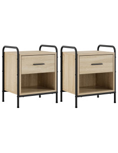 Armadio da Notte 2 pz Rovere Sonoma 40 x 30 x 50 cm