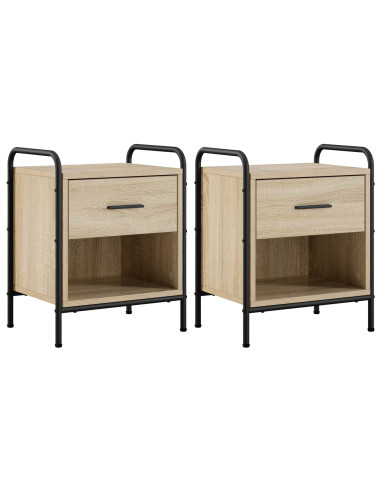 Armadio da Notte 2 pz Rovere Sonoma 40 x 30 x 50 cm