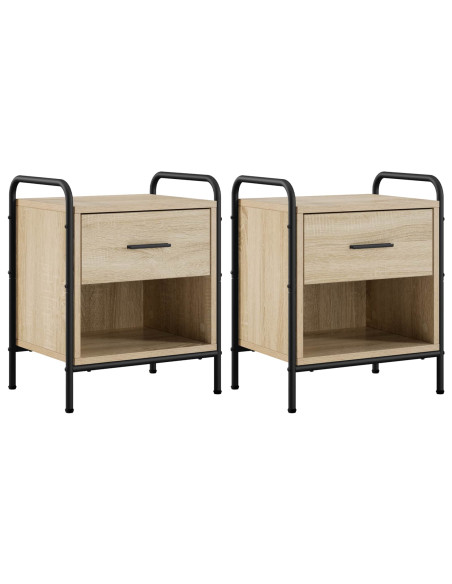 Armadio da Notte 2 pz Rovere Sonoma 40 x 30 x 50 cm