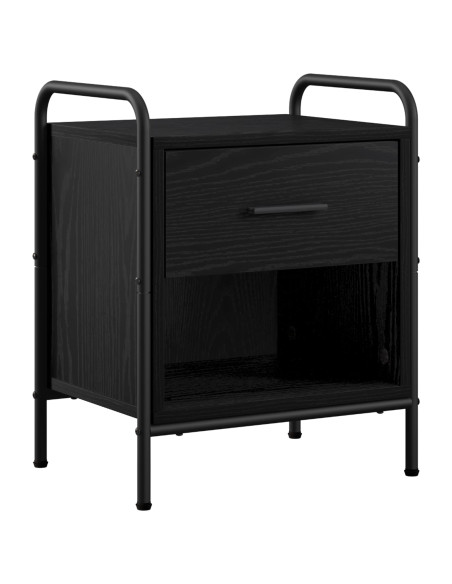 Armadio da Notte Rovere Nero 40 x 30 x 50 cm