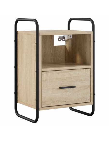 Mobiletto da Letto Appeso Rovere Sonoma 40 x 30 x 60 cm
