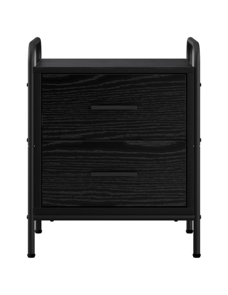 Armadio da Notte Rovere Nero 40 x 30 x 50 cm